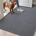 LUMI Ultra Thin Indoor Door Mat for Entrance 32"x48", Non Slip Entryway Mat, Low Profile Doormat, Unique Herringbone Design Carpet for Inside, Patio, Porch, Medium Gray