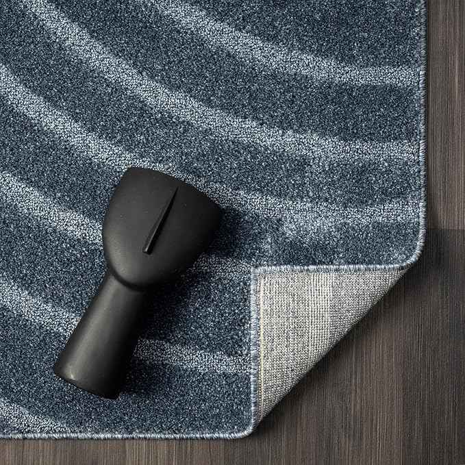 LUXE WEAVERS Modern Geometric Wave Blue 2x8 Area Rug