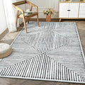 Bloom Rugs Washable Non-Slip 4' x 6' Rug - Black/Ivory Striped Area Rug for Living Room, Bedroom, Dining Room, and Kitchen - Exact Size: 4' x 6'