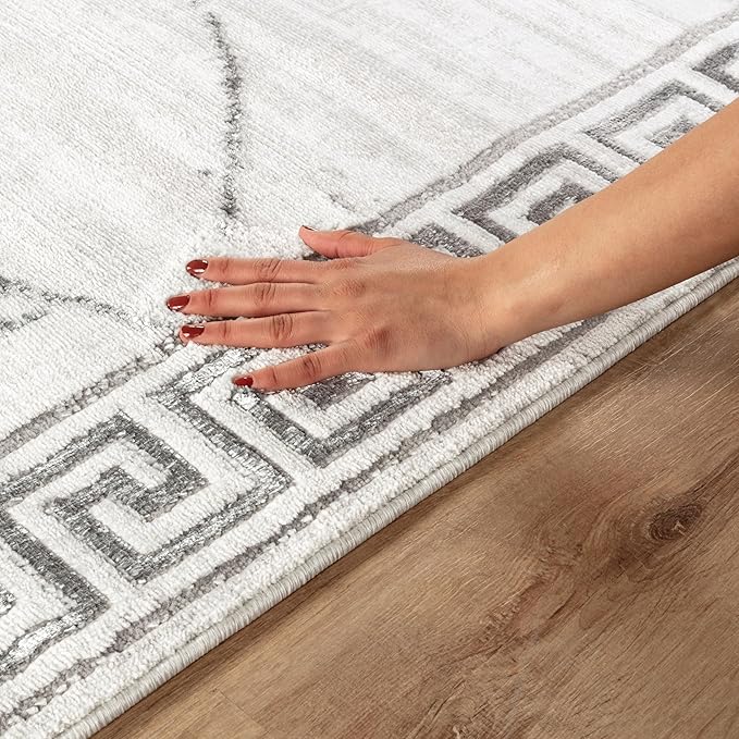GLORY RUGS Area Rugs Marble 4x5 Cream Gray Carpet Modern Abstract Rug Living Room Dining Bedroom Rug