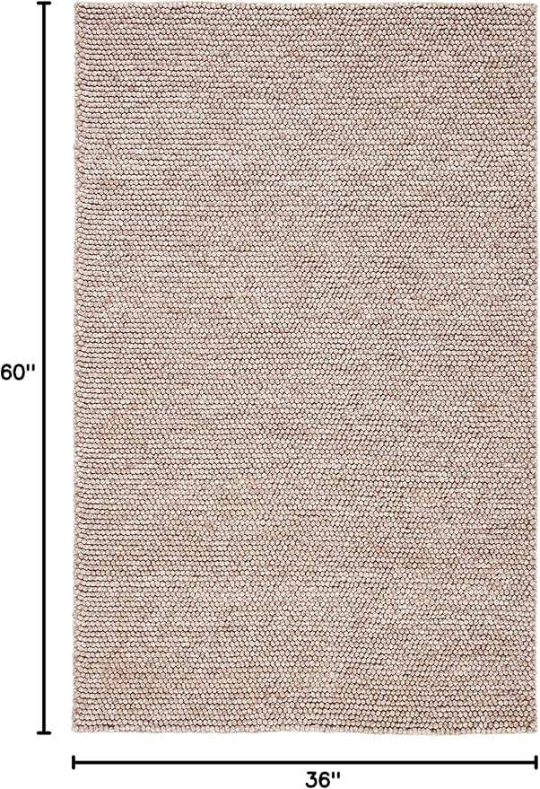 SAFAVIEH Area Rug 3x5 - Natura Collection - Brown, Handmade Wool Blend, Textured Design, Ideal for Living Room, Bedroom, Dining Space (NAT620T)