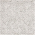 SAFAVIEH Adirondack Collection Area Rug - 6' Square, Ivory & Dark Green, Chevron Design, Non-Shedding & Easy Care, Ideal for High Traffic Areas in Living Room, Bedroom, Dining (ADR104X-6SQ)