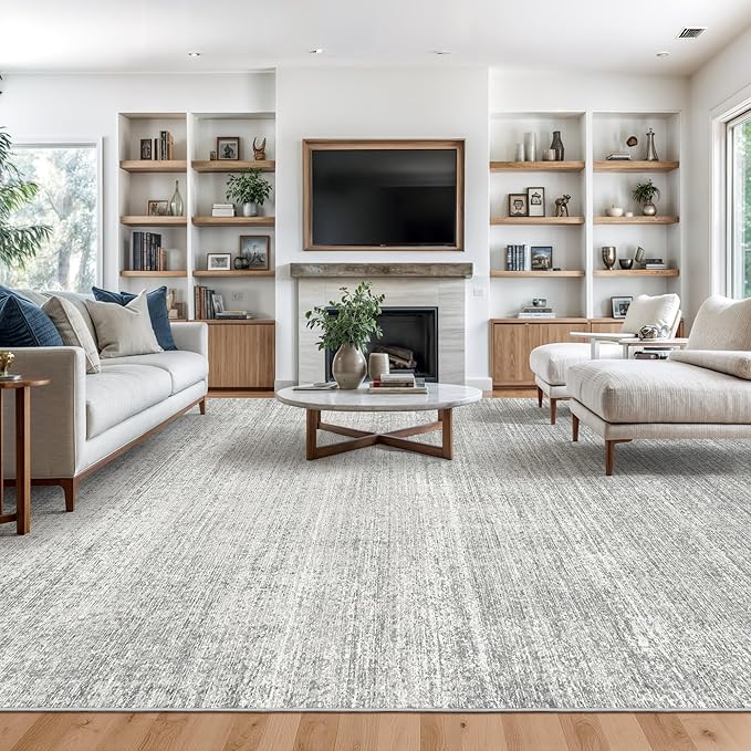 Valenrug Washable Rugs 3x5 - Stain Resistant 3x5 Area Rugs for Living Room, Non Slip Backing Printed Rugs for Bedroom, Folable Machine Washable Area Rug(3'x5', Grey)