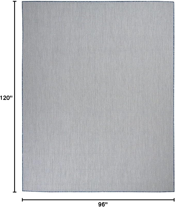 Nourison Home Courtyard Ivory Blue 8' x 10' Area Rug - Easy Clean, Non Shedding, Bed Room, Living Room, Dining Room, Kitchen (8' x 10')