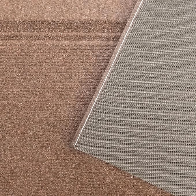 English Home Custom Size Non Slip Striped Design Light Weight Durable PVC Backing Thin Pile Runner Rug (26" x 50')