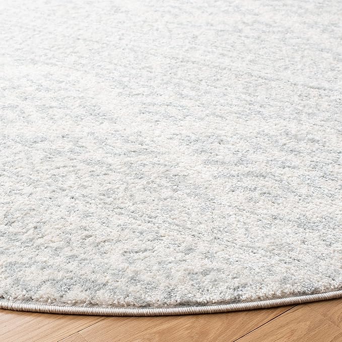 SAFAVIEH Tulum Collection Area Rug - 9' Round, Ivory & Light Grey, Moroccan Boho Tribal Design, Non-Shedding & Easy to Clean, Ideal for Living Room, Bedroom, Dining Space (TUL272G)
