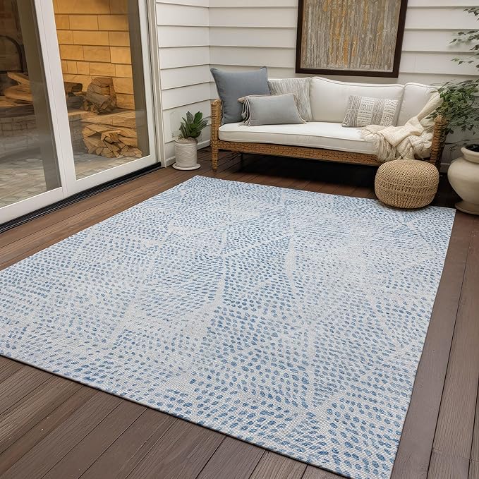 Addison Rugs Chantille ACN591 Denim 5' x 7'6" Indoor Outdoor Area Rug, Easy Clean, Machine Washable, Non Shedding, Bedroom, Living Room, Dining Room, Kitchen, Patio Rug