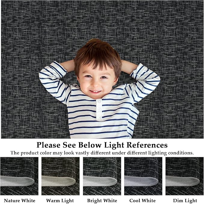 RUGSREAL 8x10 Washable Rug for Living Room Non-Slip Modern Abstract Area Rug Stain Resistant Large Bedroom Rug Contemporary Accent Throw Floor Carpet Solid Rug for Dining Room Home Decor, Black