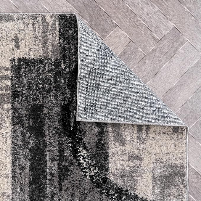 Rugshop Contemporary Circle Design Area Rug, Carpet with Jute Backing for Living Room, Bedroom, or Dining Room, Cream, 5'3" x 7'3"