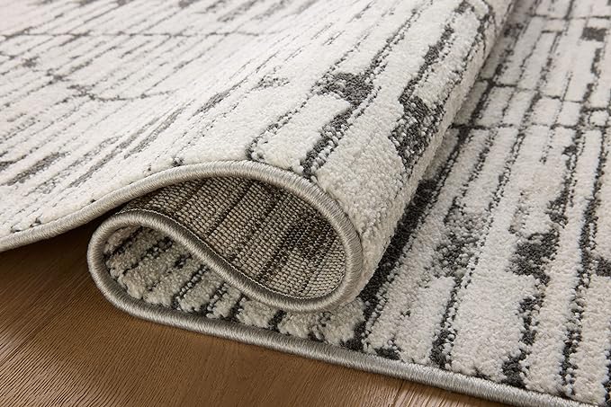 Loloi Kamala Collection KAM-02 Charcoal/Dove 5'-3" x 7'-9" Area Rug