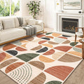 MUJOO 8x10 Area Rugs,Washable Rugs for Living Room Bedroom Dining Room,Boho Large Throw Floor Carpet Non Slip Soft Modern Abstract Bohemian Terracotta