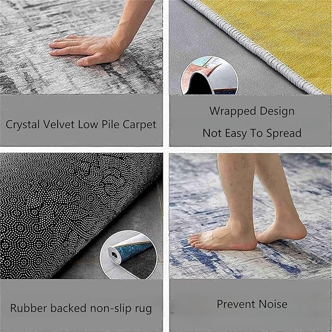 Vintage Rustic Rooster Area Rug ，5x7ft,Ethnic Design Colorful Mountains Geometric Pattern Print Rug，Low Pile Washable Rug Suitable for Farmhouse, Kitchen, Living Room, Bedroom Entryway