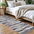 Modern Abstract Bedroom Runner Rug 2x7, Grey Black Multi Washable Kitchen Runner, Non-Slip Soft Thin Faux Wool Mat for Entryway, Hallway, Laundry Room, Indoor Home Decor
