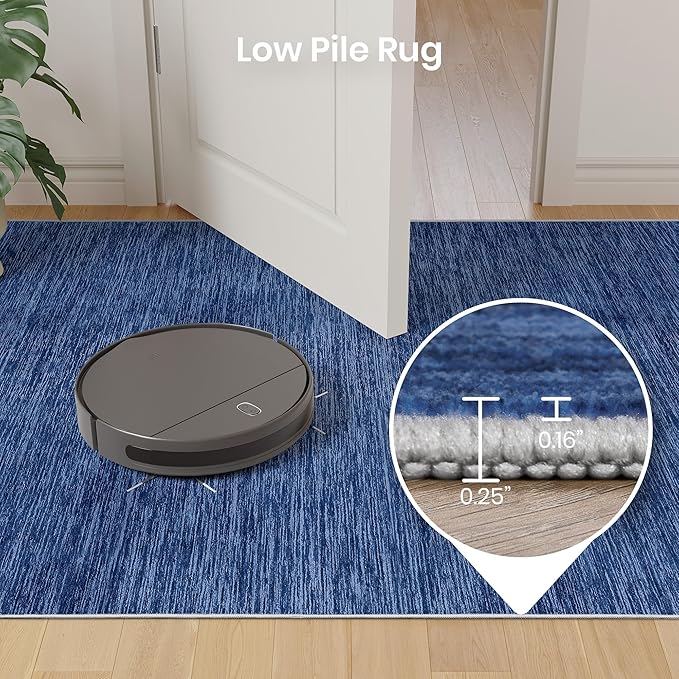 Valenrug Washable Rugs 8x10 - Non Slip 8x10 Area Rugs for Living Room, Stain Resistant Area Rugs for Bedroom, Foldable Machine Washable Area Rug(8'x10', Navy)