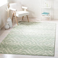 SAFAVIEH Adirondack Collection Area Rug - 4' Square, Green & Ivory, Modern Diamond Distressed Design, Non-Shedding & Easy Care, Ideal for High Traffic Areas in Living Room, Bedroom (ADR131Y)