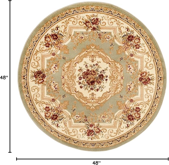 Rugs.com Chateau Collection Rug – 8' x 11' Cream Medium Rug Perfect for Kitchens, Dining Rooms