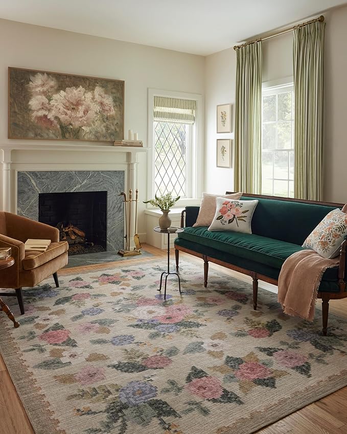 Loloi Rifle Paper Co. Rosa Collection RSA-02 Cream/Multi 2'-3" x 3'-9" Accent Rug