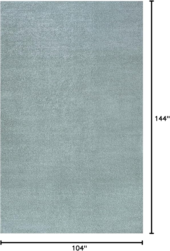 Eyely UES100S-9 Supersoft Haze Solid Low-Pile Indoor Area Rug Casual;Contemporary;Solid;Traditional, Bedroom, Kitchen, Living Room, Easy-Cleaning, Non-Shedding, 9 X 12, Light Blue