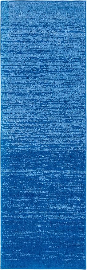 SAFAVIEH Adirondack Collection Runner Rug - 2'6" x 18', Light Blue & Dark Blue, Modern Ombre Design, Non Shedding & Easy to Clean, Ideal for Hallway, Foyer, Kitchen, Entryway, Bedroom (ADR113F)