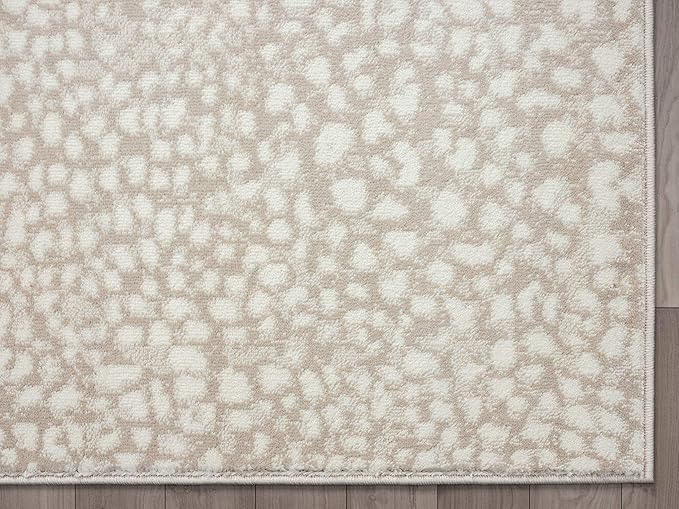 Abani Beige Cheetah Print Area Rug Rugs, Arto Collection - Contemporary Durable Accent Rug (3' x 5')