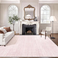 Art&Tuft Washable Rugs 9x12, Low Pile Area Rugs 9x12 Living Room - Non Slip and Stain Resistant Soft Thin Rug for Bedroom, Dining Room, Kitchen, Office, Lightpink