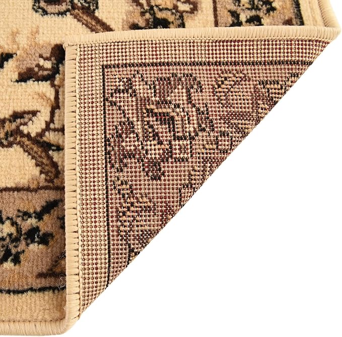 Unique Loom Sialk Hill Collection Area Rug - Washington (4' Square Ivory/Black)