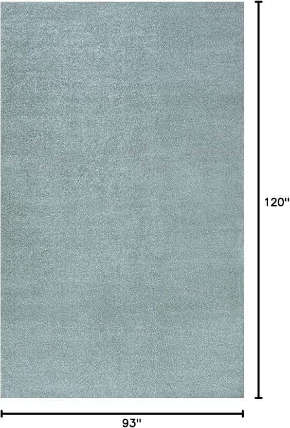Eyely UES100S-8 Supersoft Haze Solid Low-Pile Indoor Area Rug Casual;Contemporary;Solid;Traditional, Bedroom, Kitchen, Living Room, Easy-Cleaning, Non-Shedding, 8 X 10, Light Blue