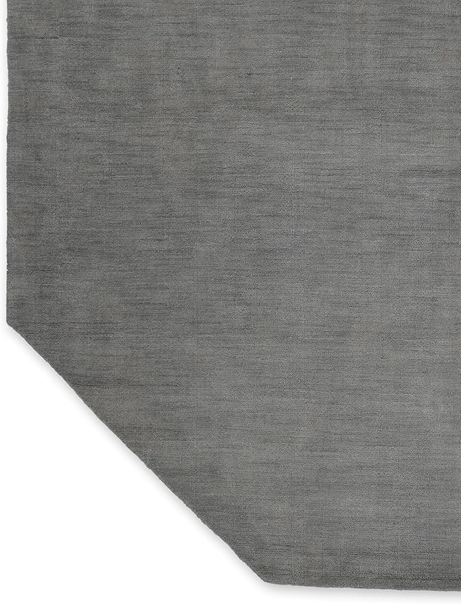 Hand Knotted Loom Wool ECO-Friendly Area Rugs - 8'x8', Octagon, Light Blue Color, Solid Plain Design, High Pile Handmade Anti Skid Area Rugs for Living Room, Bed Room (L00111)