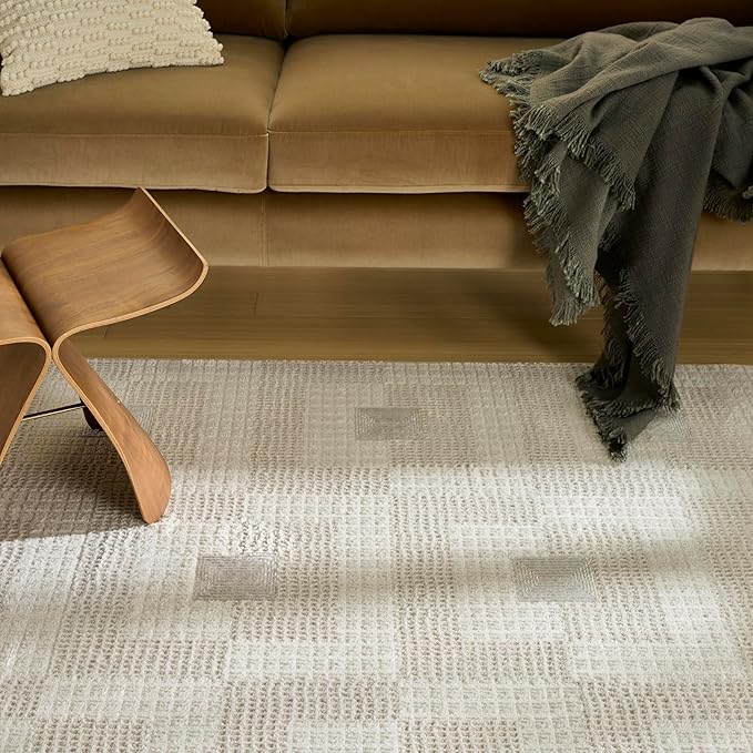 Nourison Home Nordic Ivory Beige 5' x 7' Area Rug - Easy Clean, Non Shedding, Bed Room, Living Room, Dining Room, Kitchen (5' x 7')