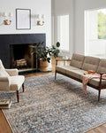 Loloi Chris Loves Julia Jules Collection JUL-06 Denim/Spice 9'-6" x 14', .13" Pile Height, Area Rug