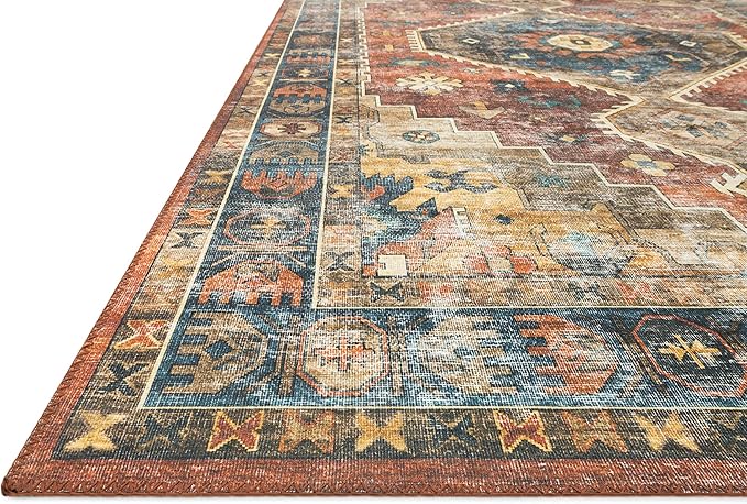 Loloi II Skye Collection SKY-07 Terracotta/Sky 2'-6" x 7'-6" Runner Rug