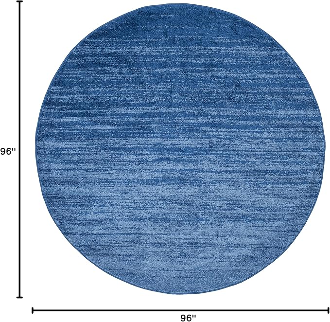 SAFAVIEH Adirondack Collection Area Rug - 8' Round, Light Blue & Dark Blue, Modern Ombre Design, Non Shedding & Easy to Clean, Ideal for Living Room, Bedroom, Office, Dining Space (ADR113F)