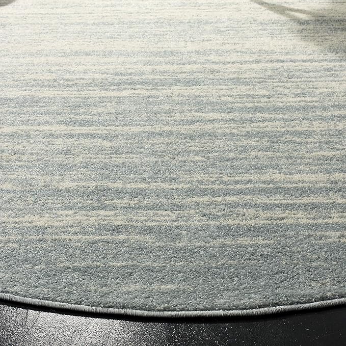 SAFAVIEH Adirondack Collection Area Rug - 3' Round, Slate & Cream, Modern Ombre Design, Non Shedding & Easy to Clean, Ideal for Living Room, Bedroom, Office, Dining Space (ADR113T)