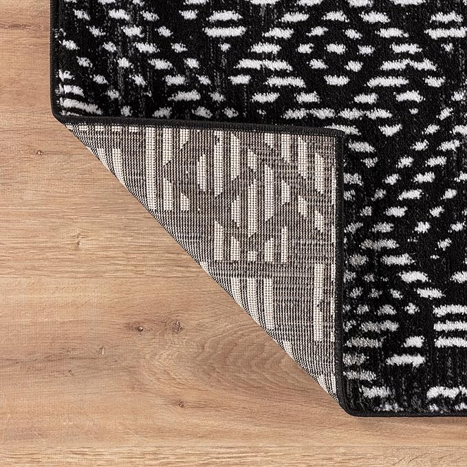 Rugshop Boho Black Tribal Area Rug 2x3 – Modern Indoor Carpet for Living Room, Bedroom, or Entryway – Non-Shedding, Low Pile Geometric Design 2' x 3'