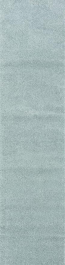 JONATHAN Y Haze Solid Low-Pile Aqua Blue Runner Rug 2x8, Coastal,Bohemian,Minimalist,Classic, Easy-Cleaning for Living Room,Bedroom,Kitchen,Pet Friendly,Non-Shedding (SEU100S-28)