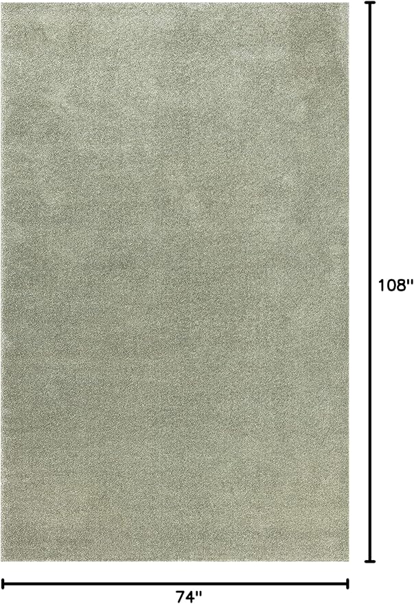 Eyely UES100O-6 Supersoft Haze Solid Low-Pile Indoor Area Rug, Coastal, Bohemian, Minimalist, Classic, Casual for Bedroom,Kitchen,Living Room,Non Shedding,Easy-Washing, Green, 6 X 9