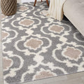 Rugshop Cozy Moroccan Trellis Gray/Cream 3'3" X 5' Indoor Shag Area Rug