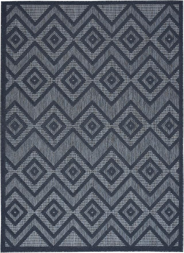 Nourison Home Versatile Navy Blue 6' x 9' Area Rug - Easy Clean, Non Shedding, Bed Room, Living Room, Dining Room, Kitchen (6' x 9')