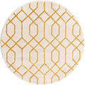 Unique Loom Glam Collection Area Rug - Trellis (3' 3" Round, White Gold/ Gold)
