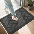 COSY HOMEER Non-Slip Door Mat 24"x36", Entryway Rugs Low Profile Absorbent Dirt Trapper Doormat for Front Entrance, Washable Polypropylene Entry Mat (Dark Grey)