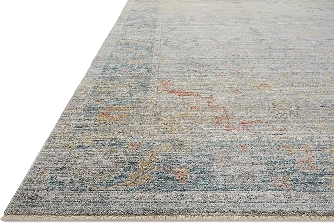 Loloi Magnolia Home by Joanna Gaines Millie Collection MIE-04 Slate/Multi 9'-6" x 13'-1", .25" Pile Height, Area Rug