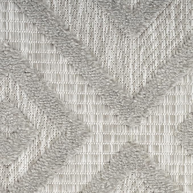 Nourison Home Versatile Silver Grey 4' x 6' Area Rug - Easy Clean, Non Shedding, Bed Room, Living Room, Dining Room, Kitchen (4' x 6')
