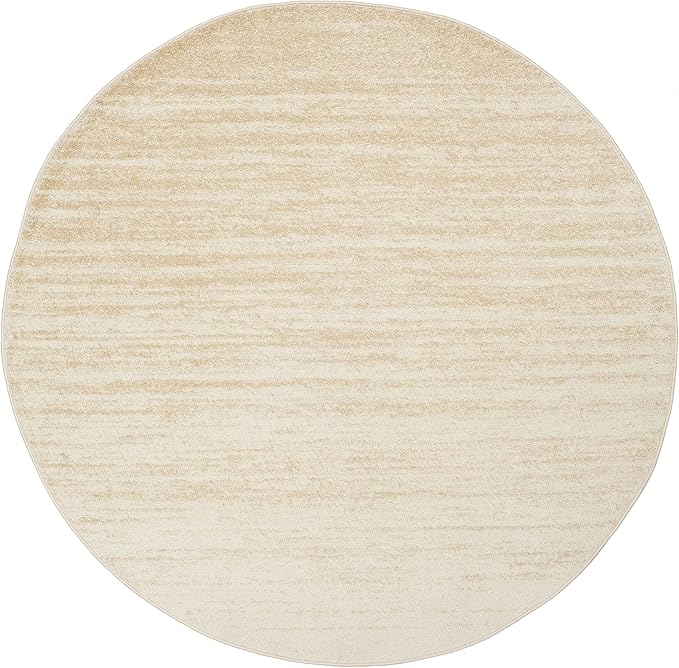 SAFAVIEH Adirondack Collection Area Rug - 10' Round, Champagne & Cream, Modern Ombre Design, Non Shedding & Easy to Clean, Ideal for Living Room, Bedroom, Office, Dining Space (ADR113W)