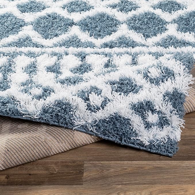 Livabliss Hapsburg Moroccan Shag Area Rug, 7'10" x 10'2", Denim