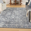 Nourison Home Astra Machine Washable Dark Blue 7'10" x 10' Area Rug - Easy Clean, Non Shedding, Bed Room, Living Room, Dining Room, Kitchen (8' x 10')