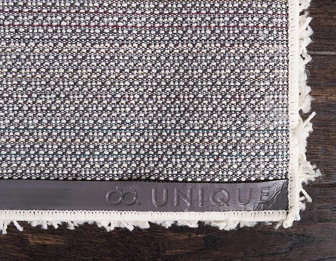 Unique Loom Solid Shag Collection Area Rug (10' x 13' 1" Rectangle, Pure Ivory)