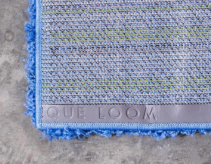 Unique Loom Solid Shag Collection Area Rug (5' 1" x 8' Rectangle, Periwinkle Blue)