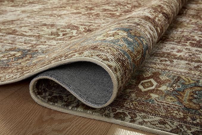 Loloi Magnolia Home by Joanna Gaines Sinclair Collection SIN-01 Rust/Lagoon 2'-3" x 11'-6", .25" Pile Height, Machine Washable, Runner Rug