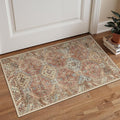 Bavni 2x3 Rugs for Entryway Indoor, Machine Washable Area Rug Non Slip, Vintage Distressed Throw Rugs, Ultra-Thin Small Entry Carpet, Low Pile Door Mat for Entrance, Bedroom, Kitchen, Bathroom, Spice