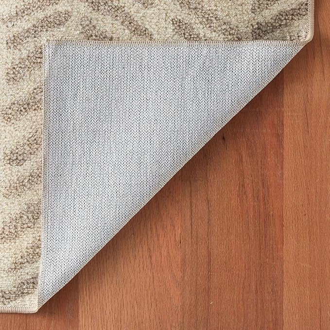 Dash & Albert Rowley Grey Machine Washable Rug, 4 X 6 Feet, Grey Graphic Pattern